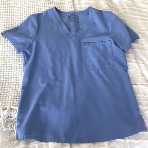 EUC Catarina Capri blue scrub top, no stains or tears